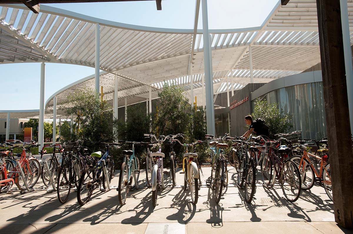 Photo of bikes at bike rack.