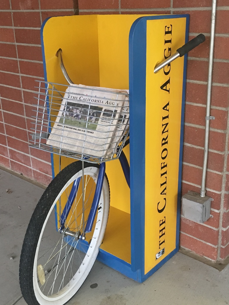 California Aggie Newsstand created by Aggie Rack Restoration 