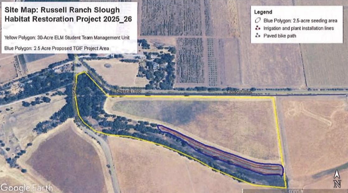 Image of Russell Ranch Slough Habitat Restoration Project site map