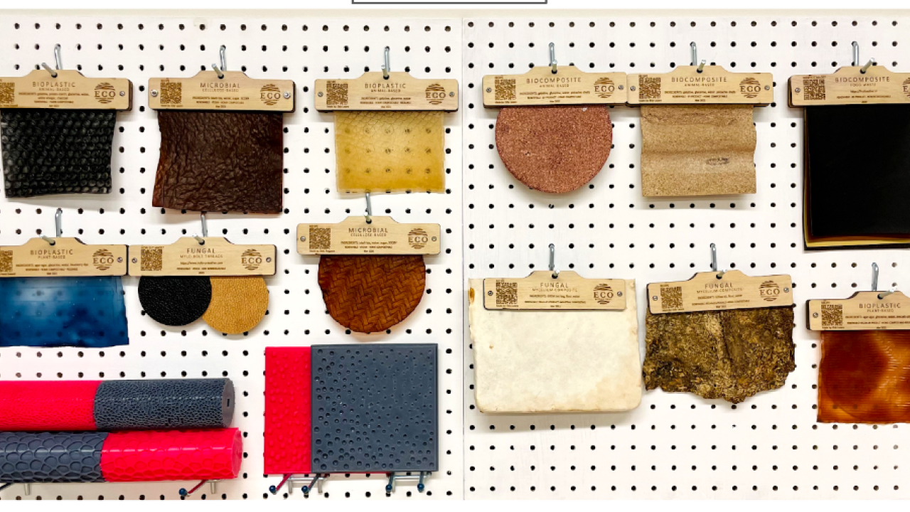 Picture shows Eco Materials featured in the library